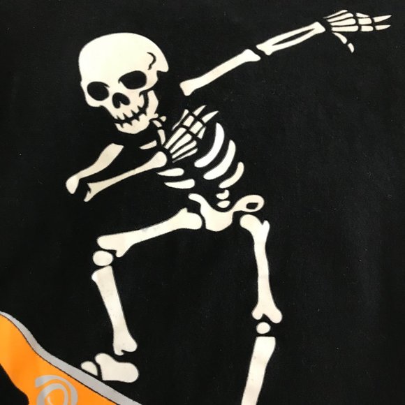 🎃Skeleton Skateboarder S/S T-Shirt | Black | Size 10 - Picture 3 of 5